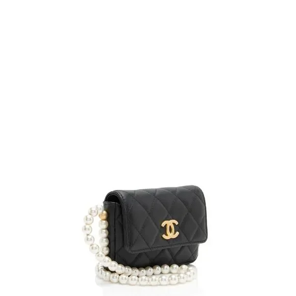 Chanel Lambskin About Pearls Chain Mini Bag